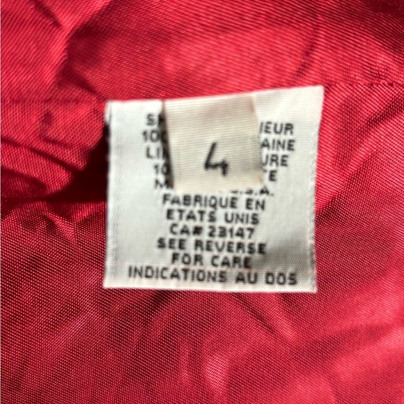 Talbots Red Wool Double Breasted Coat Size 4 - Picture 7 of 8